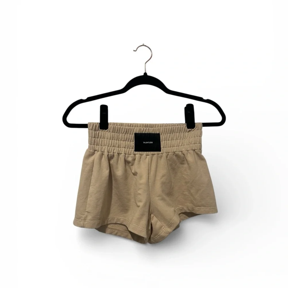 TALENTLESS High Waist Beige Lounge Shorts - Picture 2 of 6